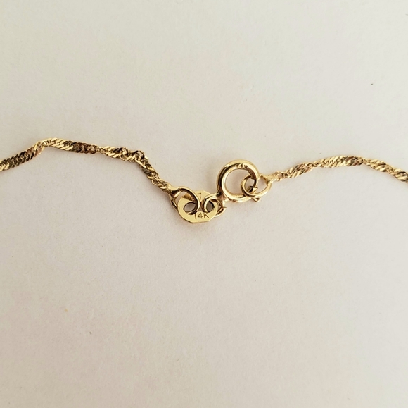 14K Gold 16CT Swiss Blue Topaz Solitaire Necklace - Picture 7 of 8